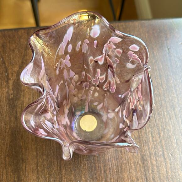Vintage ’69 Studio Art Glass Connie Christopher Handkerchief Vase pink - Picture 5 of 8